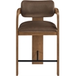 Meridian Furniture Cedra Brown Velvet Performance Fabric Counter Stool