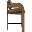 Meridian Furniture Cedra Brown Velvet Performance Fabric Counter Stool