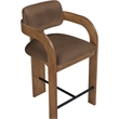 Meridian Furniture Cedra Brown Velvet Performance Fabric Counter Stool