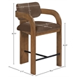 Meridian Furniture Cedra Brown Velvet Performance Fabric Counter Stool