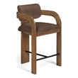 Meridian Furniture Cedra Brown Velvet Performance Fabric Counter Stool