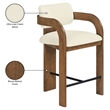 Meridian Furniture Cedra Cream Velvet Performance Fabric Counter Stool