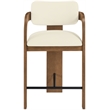 Meridian Furniture Cedra Cream Velvet Performance Fabric Counter Stool