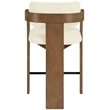 Meridian Furniture Cedra Cream Velvet Performance Fabric Counter Stool