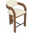 Meridian Furniture Cedra Cream Velvet Performance Fabric Counter Stool