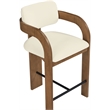 Meridian Furniture Cedra Cream Velvet Performance Fabric Counter Stool
