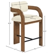 Meridian Furniture Cedra Cream Velvet Performance Fabric Counter Stool