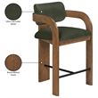 Meridian Furniture Cedra Green Velvet Performance Fabric Counter Stool