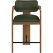 Meridian Furniture Cedra Green Velvet Performance Fabric Counter Stool