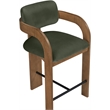 Meridian Furniture Cedra Green Velvet Performance Fabric Counter Stool