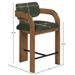 Meridian Furniture Cedra Green Velvet Performance Fabric Counter Stool
