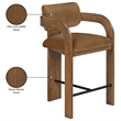 Meridian Furniture Cedra Saddle Velvet Performance Fabric Counter Stool