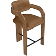 Meridian Furniture Cedra Saddle Velvet Performance Fabric Counter Stool