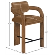 Meridian Furniture Cedra Saddle Velvet Performance Fabric Counter Stool