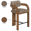 Meridian Furniture Cedra Taupe Velvet Performance Fabric Counter Stool