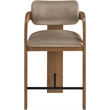 Meridian Furniture Cedra Taupe Velvet Performance Fabric Counter Stool