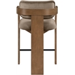 Meridian Furniture Cedra Taupe Velvet Performance Fabric Counter Stool