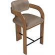 Meridian Furniture Cedra Taupe Velvet Performance Fabric Counter Stool