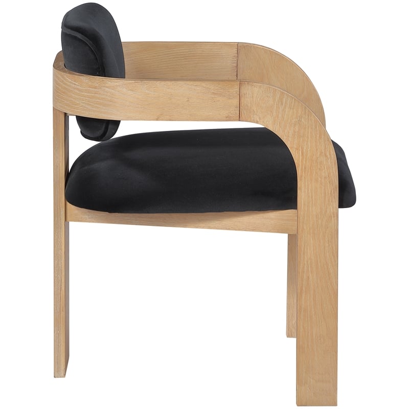 Meridian Furniture Cedra Black Velvet Performance Fabric Dining Chair (Set of 2)