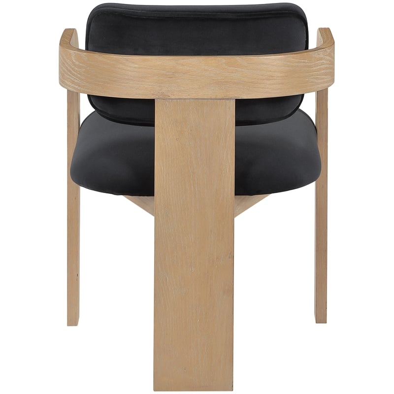 Meridian Furniture Cedra Black Velvet Performance Fabric Dining Chair (Set of 2)