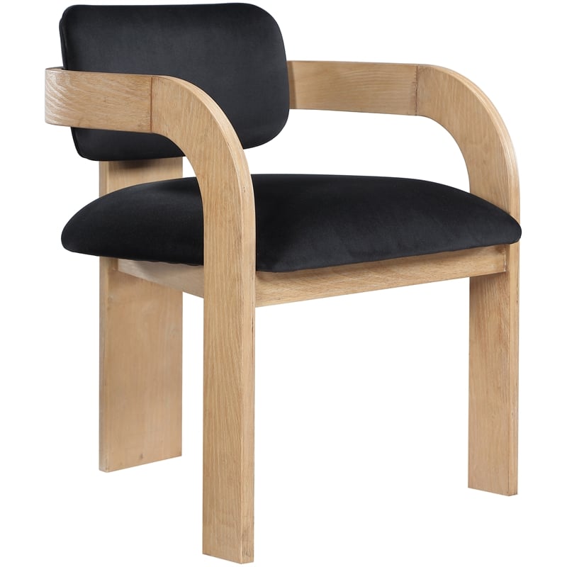 Meridian Furniture Cedra Black Velvet Performance Fabric Dining Chair (Set of 2)