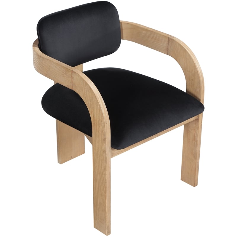 Meridian Furniture Cedra Black Velvet Performance Fabric Dining Chair (Set of 2)
