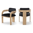 Meridian Furniture Cedra Black Velvet Performance Fabric Dining Chair (Set of 2)