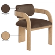 Meridian Furniture Cedra Brown Velvet Performance Fabric Dining Chair (Set of 2)