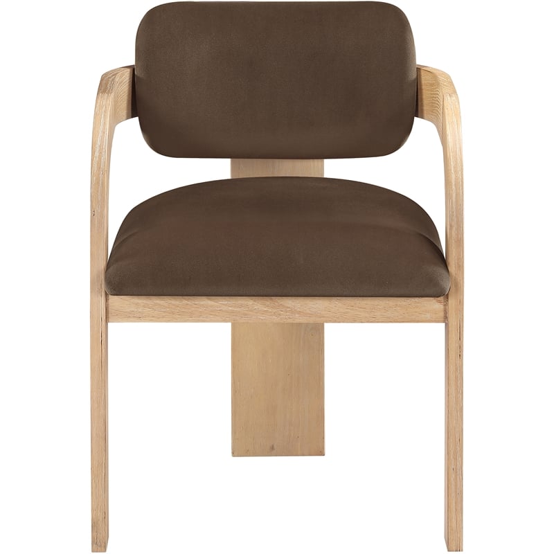 Meridian Furniture Cedra Brown Velvet Performance Fabric Dining Chair (Set of 2)