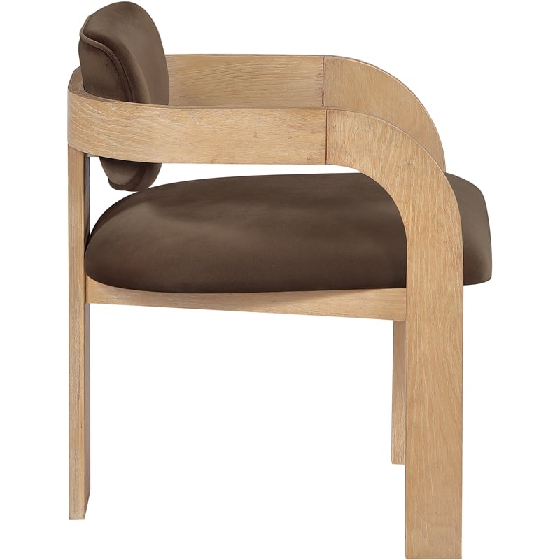 Meridian Furniture Cedra Brown Velvet Performance Fabric Dining Chair (Set of 2)