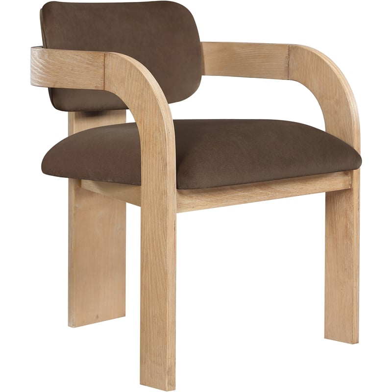 Meridian Furniture Cedra Brown Velvet Performance Fabric Dining Chair (Set of 2)