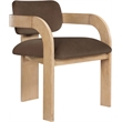 Meridian Furniture Cedra Brown Velvet Performance Fabric Dining Chair (Set of 2)