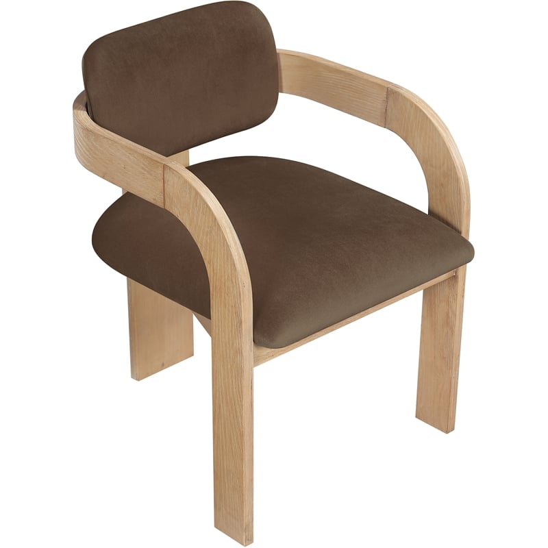 Meridian Furniture Cedra Brown Velvet Performance Fabric Dining Chair (Set of 2)
