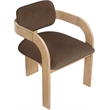 Meridian Furniture Cedra Brown Velvet Performance Fabric Dining Chair (Set of 2)