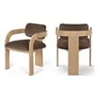 Meridian Furniture Cedra Brown Velvet Performance Fabric Dining Chair (Set of 2)