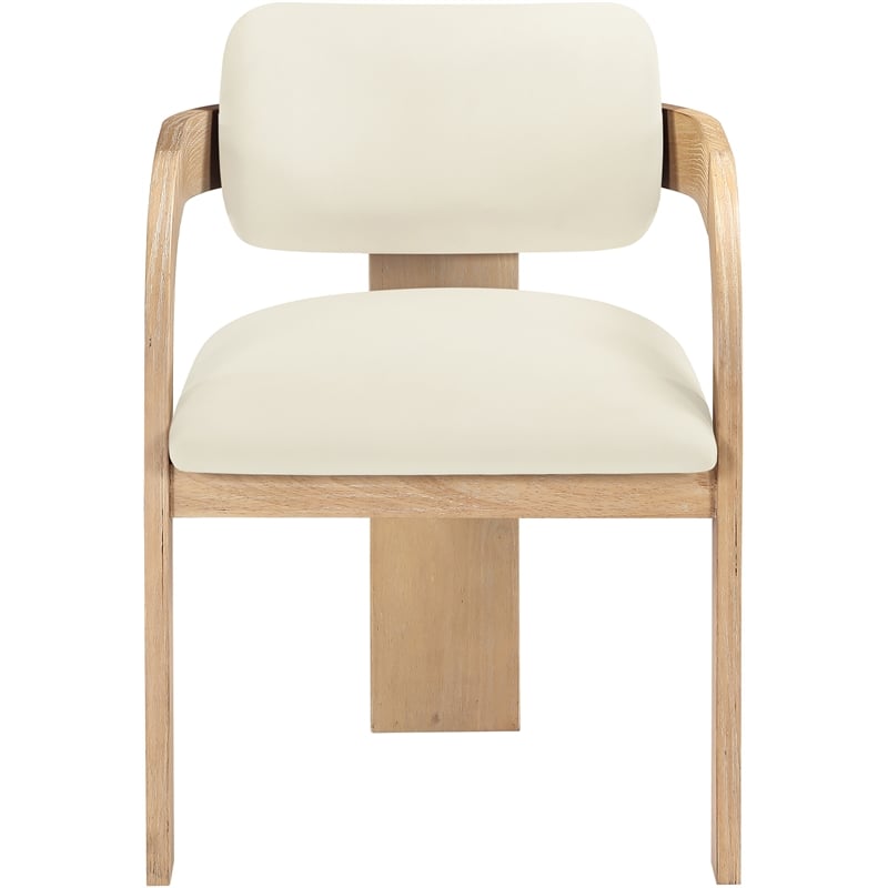 Meridian Furniture Cedra Cream Velvet Performance Fabric Dining Chair (Set of 2)