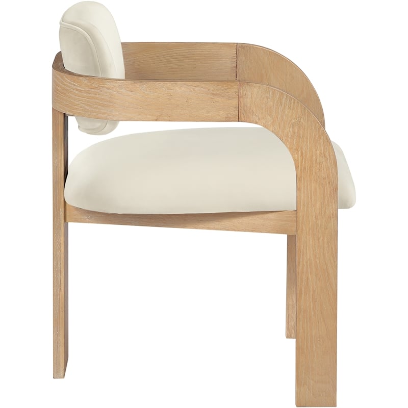 Meridian Furniture Cedra Cream Velvet Performance Fabric Dining Chair (Set of 2)