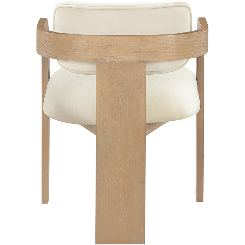 Meridian Furniture Cedra Cream Velvet Performance Fabric Dining Chair (Set of 2)