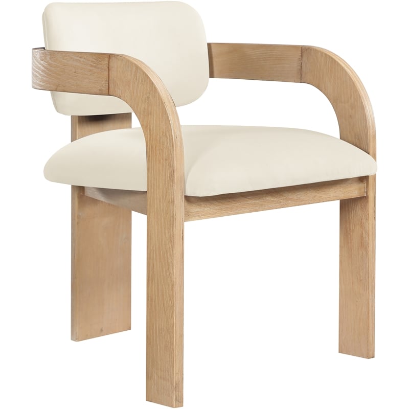 Meridian Furniture Cedra Cream Velvet Performance Fabric Dining Chair (Set of 2)