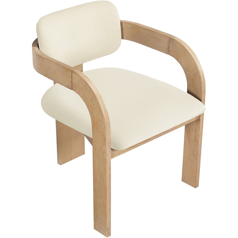 Meridian Furniture Cedra Cream Velvet Performance Fabric Dining Chair (Set of 2)