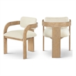 Meridian Furniture Cedra Cream Velvet Performance Fabric Dining Chair (Set of 2)