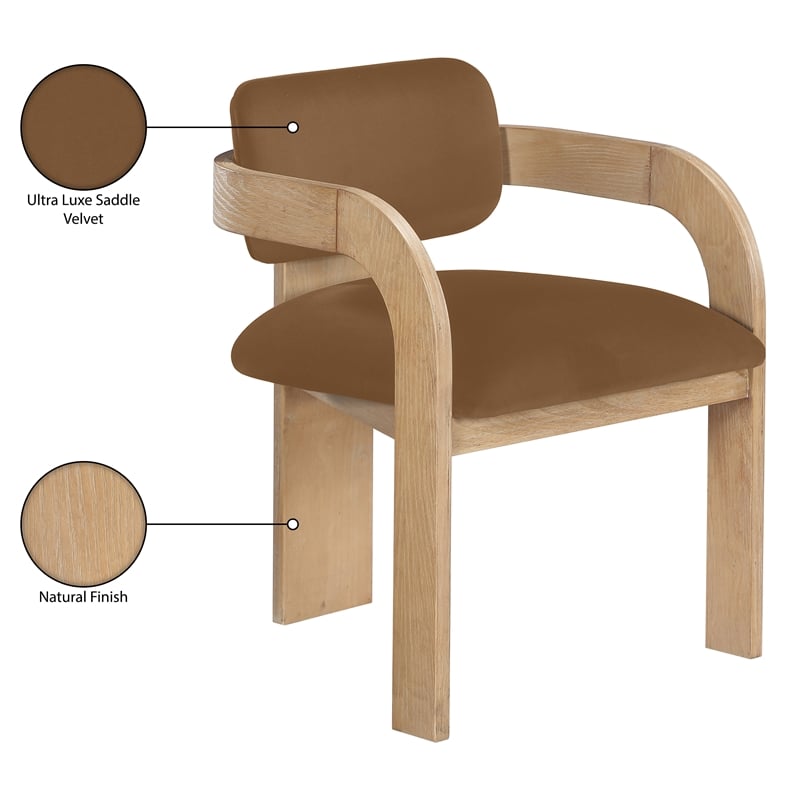 Meridian Furniture Cedra Saddle Velvet Performance Fabric DC (Set of 2)