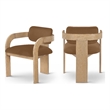 Meridian Furniture Cedra Saddle Velvet Performance Fabric DC (Set of 2)
