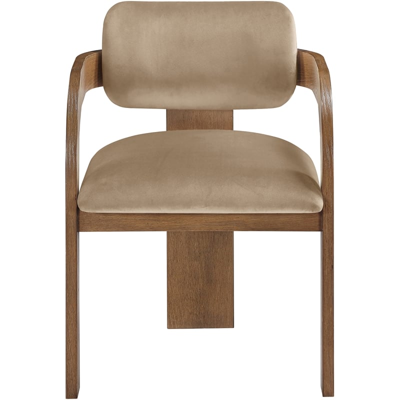 Meridian Furniture Cedra Beige Velvet Performance Fabric Dining Chair (Set of 2)