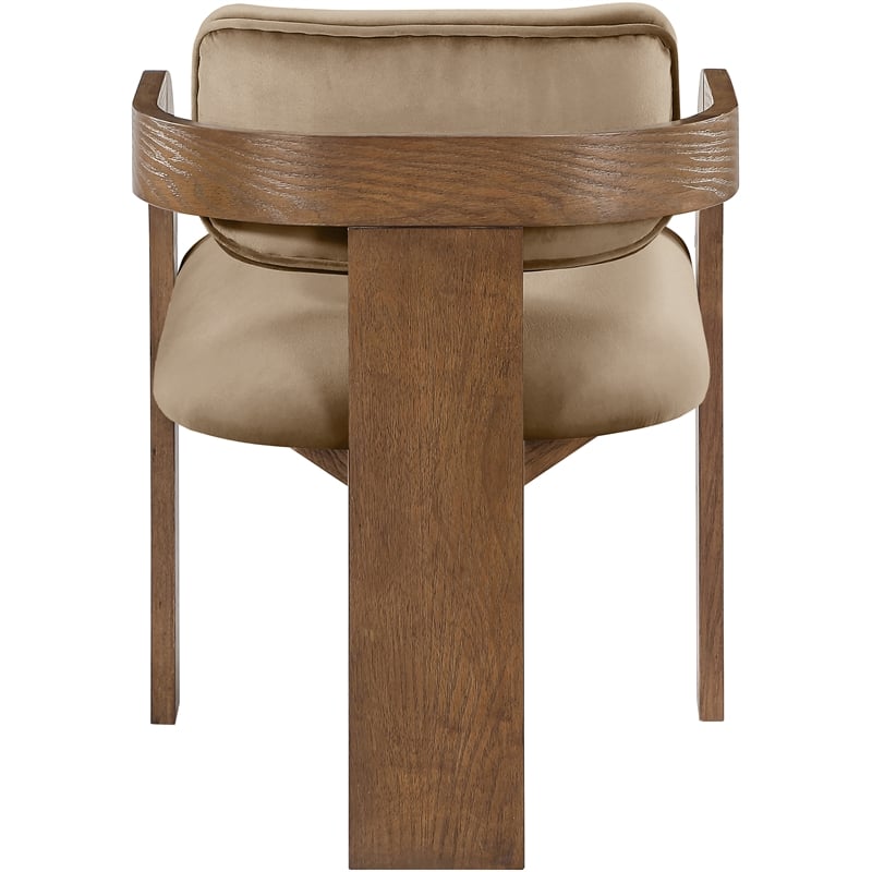 Meridian Furniture Cedra Beige Velvet Performance Fabric Dining Chair (Set of 2)