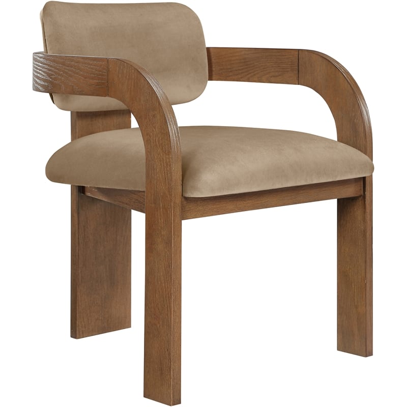Meridian Furniture Cedra Beige Velvet Performance Fabric Dining Chair (Set of 2)
