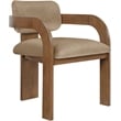Meridian Furniture Cedra Beige Velvet Performance Fabric Dining Chair (Set of 2)