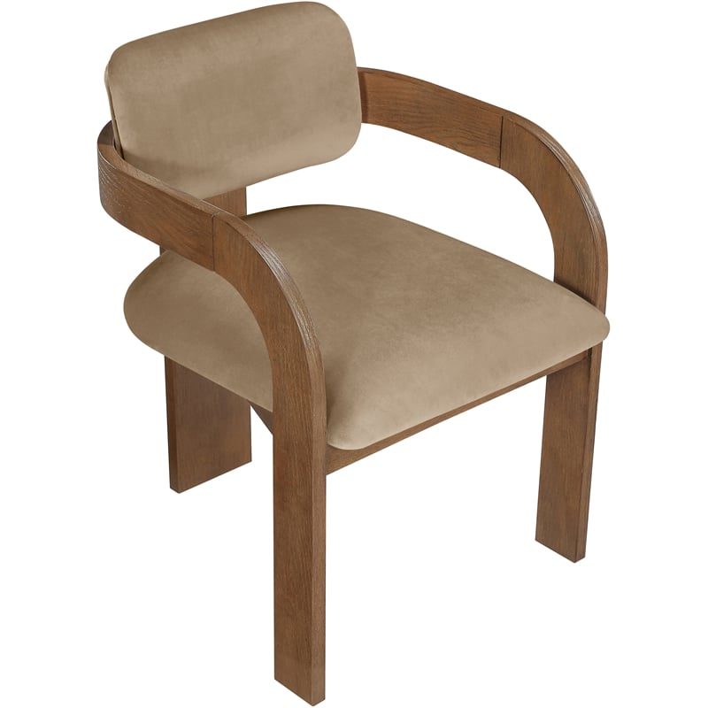 Meridian Furniture Cedra Beige Velvet Performance Fabric Dining Chair (Set of 2)