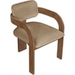 Meridian Furniture Cedra Beige Velvet Performance Fabric Dining Chair (Set of 2)