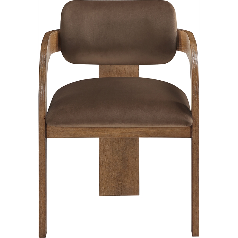 Meridian Furniture Cedra Brown Velvet Performance Fabric Dining Chair (Set of 2)